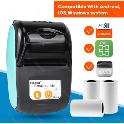GOOJPRT Mini Bluetooth Printer Thermal Printer Portable Receipt Ticket Machine For Mobile Android iOS Phones Windows 58mm stores