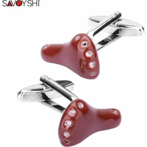 SAVOYSHI Fashion Bicycle Seat Cufflinks for Mens Shirt Cuff nails High Quality Novelty Brown Enamel Cufflink Men Jewelry Gemelos