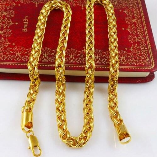 Mens Jewelry Yellow Gold Filled Chain Necklace 24"