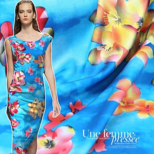 Natural Organic Silk Stretch Satin Fabric Spandex Smooth Drape Shirt Dress Clothing Cutting Cloth Home Textile Sewing Material