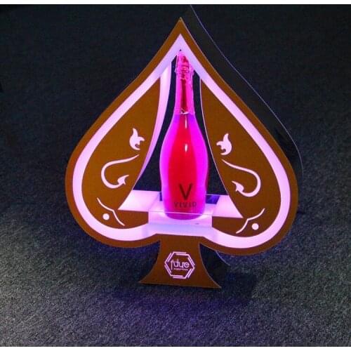 New LED Poker Cards shape Luminous Beer Wine Bottle Holder Glowing Champagne Cocktail Drinkware Holder for bar disco party decor