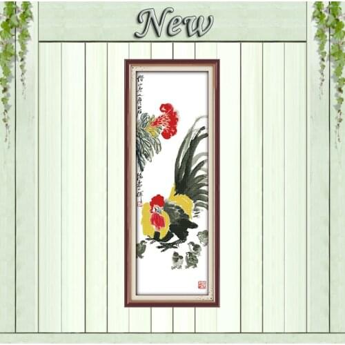 Cock animal mascot home decor painting counted print on canvas DMC 14CT 11CT chinese Cross Stitch Needlework Set Embroidery kits