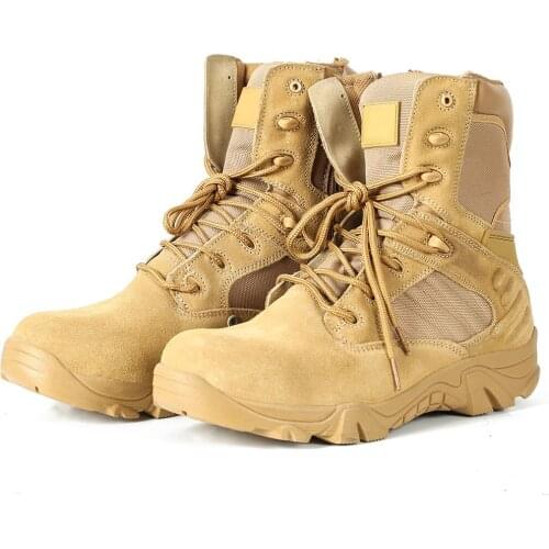 Durable Black Sand Leather Boots Delta Style Boots