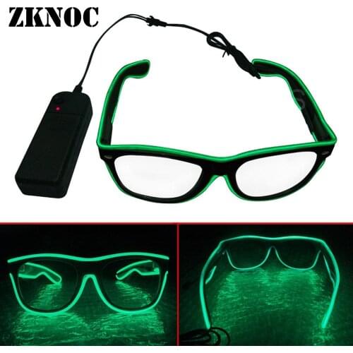 LED Glowing Glasses EL Wire Flashing festival sunglasses Lighting up Shutter Glasses Bright Light sunglass Glow Party Supplies