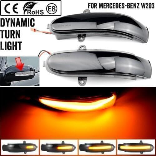 LED Dynamic Turn Signal Blinker For Mercedes Benz C Class W203 S203 CL203 2001-2007 Side Mirror Indicator Sequential Light
