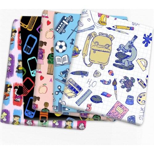 50x145cm Back to School Printed Polyester Cotton Fabric DIY The Clothing Kids Home Textile For Sewing Doll Fabric,1Yc15223