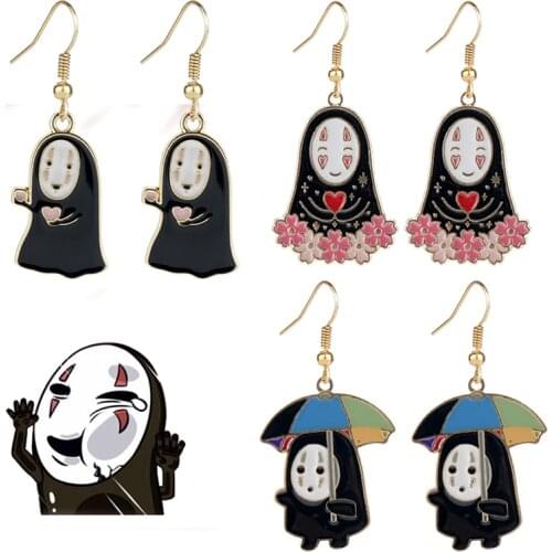 Japanese Anime Miyazaki Hayao Kawaii Earring Cartoon Ghost Spirited Dangle Earrings Women Girl Alloy Drop Earrings Jewelry Acces