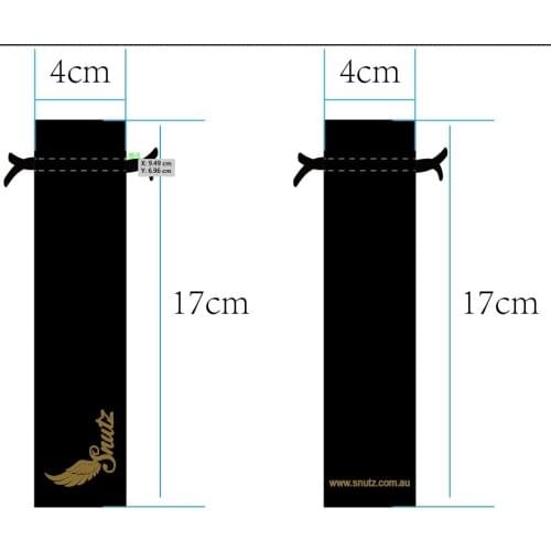 Customized Logo 4*17cm black satin bag with both side gold logo Drawstring Jewelry Gift Bags satin bag