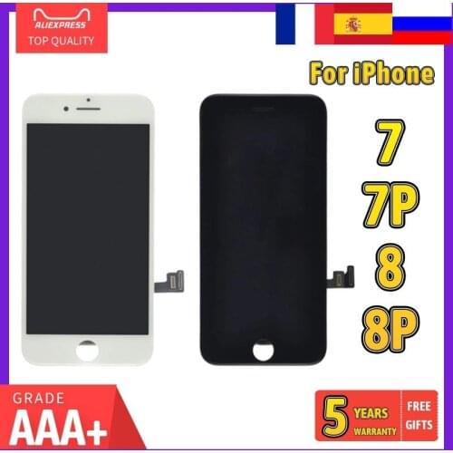 LCD Display For Apple iPhone 7 8 Plus 7P 8P Touch Screen Digitizer Assembly Replacement Black White Grade AAA+++ Free Shipping