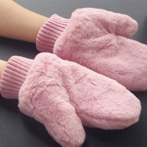 Winter Gloves Women Lining-cozy Winter Mittens Warm Warmer Plush Thicken Womens Windproof Winter Gloves Guantes Para Bicicleta