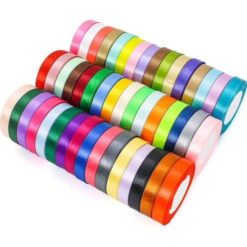 10mm 24Yards Silk Satin Ribbon for Wedding Party Decoration Invitation Card Gift Wrapping Scrapbooking Supplies Riband Sew Craft