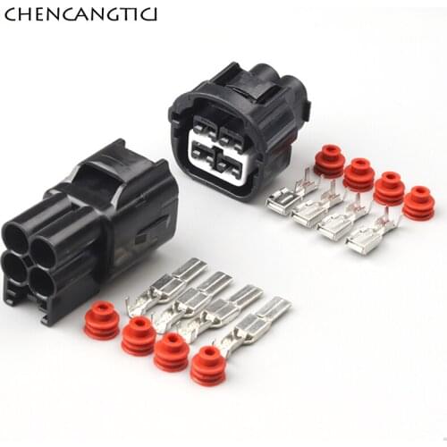 2 Sets 4 Pin Way Waterproof Electric Fan Plug Socket Automotic Male or Female Connector 7283-7041-40 7282-7041-40