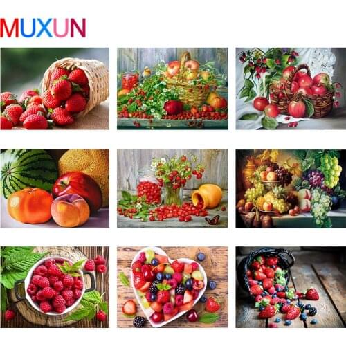 3D Diy Full Drill Diamond Painting Fruits Diamond Embroidery Painting Stickers Diamond Mosaic Paintings Colorful Fruits 8Jm035