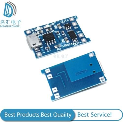 5pcs Micro USB 5V 1A 18650 TP4056 Lithium Battery Charger Module Charging Board With Protection Dual Functions 1A Li-ion