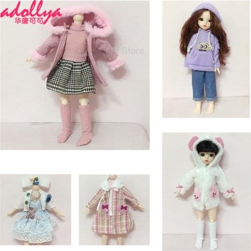 Adollya BJD Doll Accessories Doll Clothes Suit Dress Skirt Clothes for Doll Jeans Hoodie Hooded Sweater Suitable for 1/6 Dolls