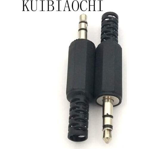 A01 10Pcs/lot Audio Jack Plug Headphone male Connector 3.5mm jack plug 3.5 stereo plug with Black Plastic LX1 Housing for phone