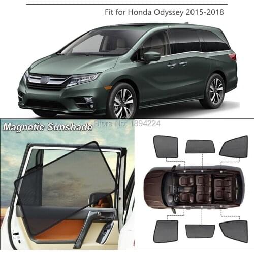 Car Full Side Windows Magnetic Sun Shade UV Protection Ray Blocking Mesh Visor For Honda Odyssey 2015