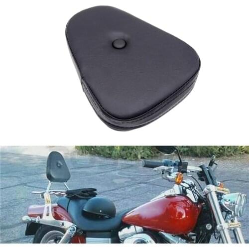 For Harley Sportster Honda Yamaha 1 Piece Motorcycle Rear Seat Cover Backrest Pad Black Synthetic Leather Cushion Accessoies