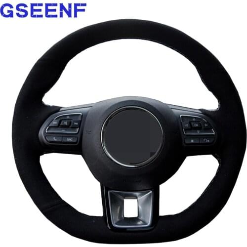 Car steering wheel cover DIY hand-stitched leather suede non-slip For MG ZS HS 2017 2018 2019 2020 MG GS 2016-2020