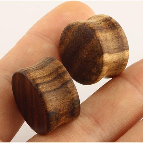TIANCIFBYJS Wood Ear Gauges Double Flared Piercing Jewelry Ear Stretcher Saddle Plugs Ear Expander Flesh Tunnel Earring Lobe