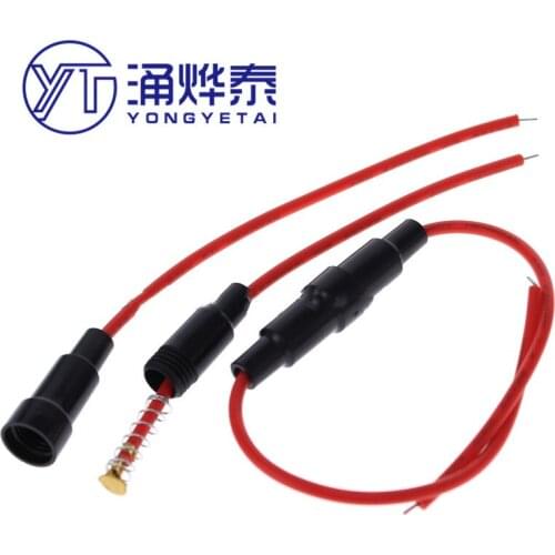 YYT 10PCS 5*20 fuse holder with wire, fuse holder, fuse sleeve, all copper wire with spring