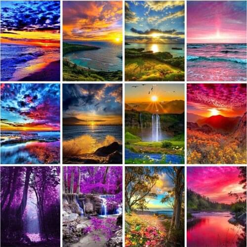 EverShine New Arrivals Diamond Painting Landscape Cross Stitch Diamond Embroidery Sale Rhinestones Art Seascape Wall Decor