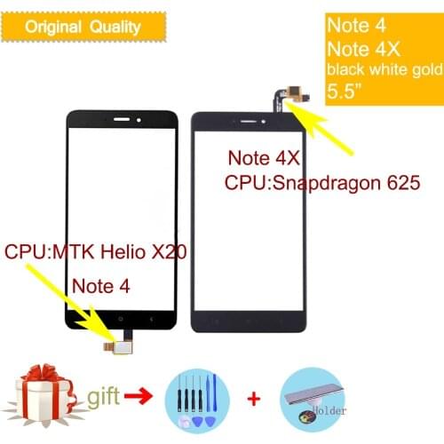 Felfial For XIAOMI Note 4 MTK Helio X20 Touch Screen Digitizer For Redmi Note 4X Snapdragon 625 Touch Panel Sensor Front Glass