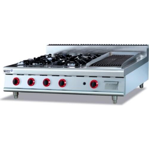 Stainless Steel Gas Range (4-Burners) and lava grill,Counter Top commericial Gas Stove multi-cooker gas cooktop,factory sale