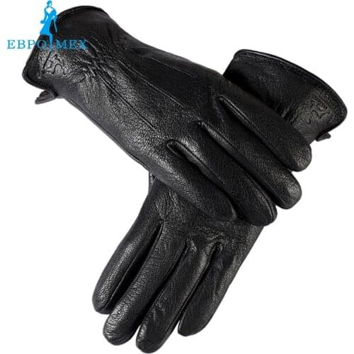 Brands mens gloves,Genuine Leather,Cotton,Black leather gloves,Fashion gloves men,driver , Free shipping