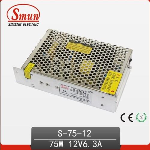 Power Supply 75W 12V 6.3A AC/DC Single Output Switched Mode Power Supply