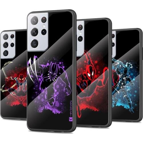 Marvel Cool Superhero Tempered Glass Cover For Samsung Galaxy S21 Plus Ultra M21 M31 M51 A52 A72 Phone Case Coque