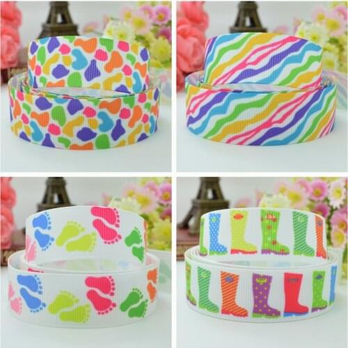 10 Yards 22mm 7/8" Rainbow leopard Pretty Girls Printed grosgrain ribbon hair bow Headwear DIY hair accessories retail