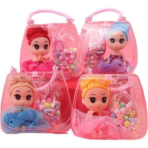 Kids handicrafts set Creative DIY Handmade Bracelet & Necklace set with dolls Puzzle Wear Beads toy for girls childrens toys