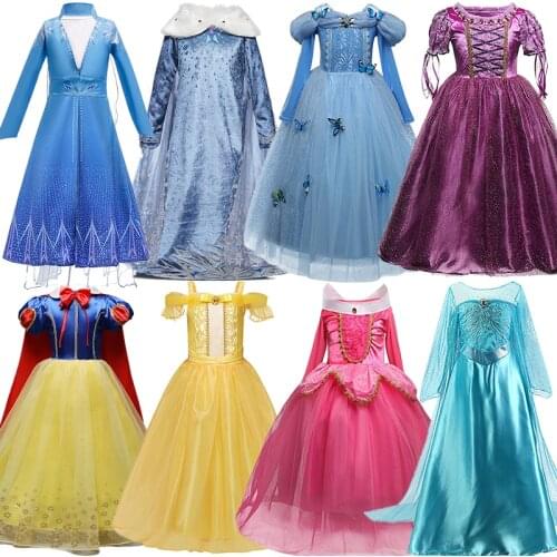 Girls Princess Dress for Kids Halloween Cosplay Disguise Dresses Up Children Costume