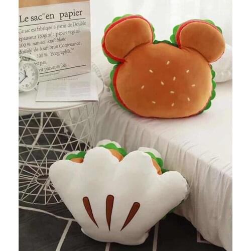 45*35*20cm plush cute simulation palm Hamburger stuffed soft Pillow cushion good quality sofa decoration christmas gift for kid