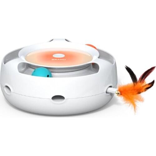 Doughnut Smart Automatic Cat Teaser Electric Feather Teaser Cat Toy Trackball