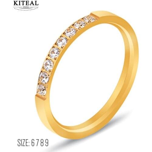 KITEAL hot Trendy Gold Filled size 6 7 8 9 Maiden rings Minimalism Jewelry on the neck prices in euros