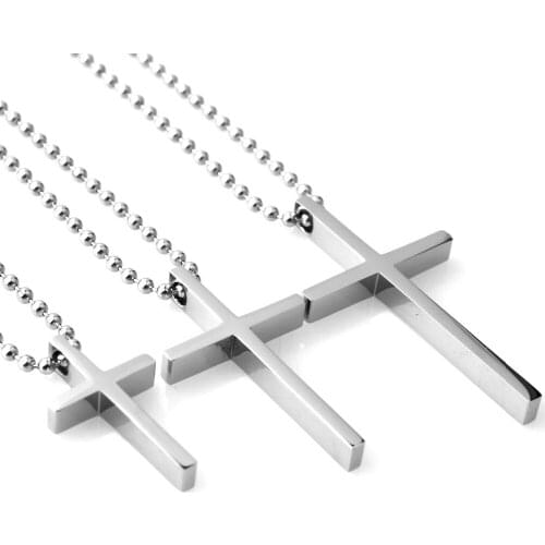 Lose Money Promotion! Men Women Cross Pendant Polished 316L Stainless Steel Necklace Simple Style High Quality