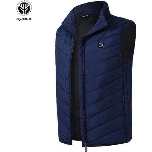 RUELK 2020 Winter Heating Vest Smart USB Charging Vest Vest Large Size Jacket Warm Heating Winter Cotton Jacket Men Clothing Top