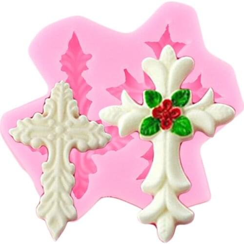 Cross Silicone Mold Easter Cupcake Topper Fondant Cake Decorating Tools Chocolate Gumpaste Moulds Polymer Clay Candy Molds