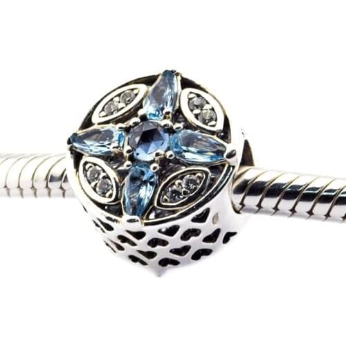 Patterns of Frost Winter Charm Beads for Charms Bracelets Mixed Stone Crystal DIY 925 Sterling Silver Beads for Jewelry Making