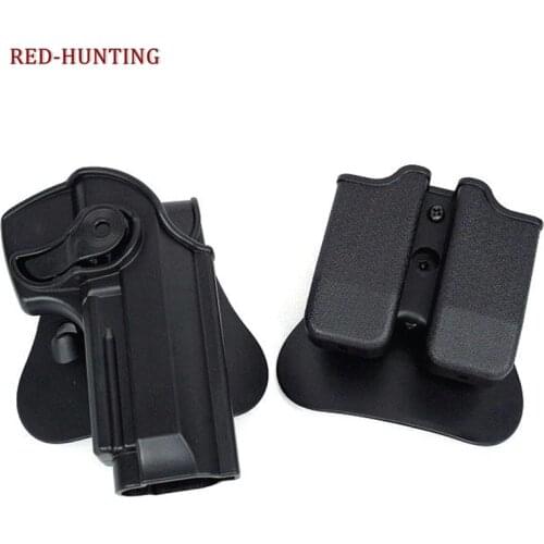 IMI Style Defense RetentionTactical Gun Holster for Taurus PT92 M92 M9 Handguns With Magazine Pouch CQC Style M9 Belt Holster