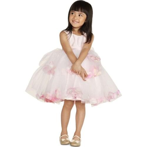 Yatheen Baby and Little Girls 12m-6x Tiered Dress Pink Wedding Flower Girl Dresses