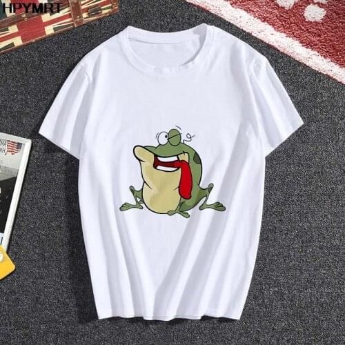 Kawaii Funny Frog Printed T Shirt Women Short Sleeve O-neck Femme T-shirts Aesthetic Harajuku Cute Graphic T Shirts Tops Female