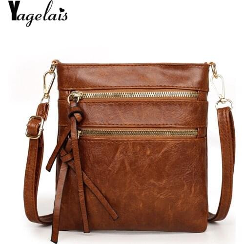 Women PU Leather Bags LadiesDouble Zipper Shoulder Bags Womens Handbag Female Messenger Bag Fashion Crossbody Bags for Women