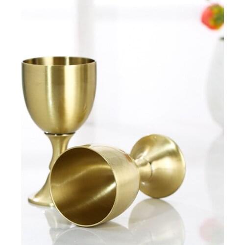 120ml Wine Glasses Classical Copper Goblet Household Dining Bar Party Drinking Cup European Noble Metal Wine Glass Creative Gift