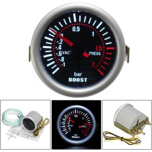 2" 52mm Universal Car LED Digital Boost Vacuum PSI Gauge 12V Boost Bar Gauge Meter LED display with installation manual