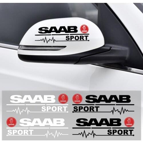 2PCS Car Rearview Mirror Stickers Decal Badge Auto Decorative Stickers For SAAB 9-3 93 9-5 9 3 9000 9 5 428 03-10 Accessories
