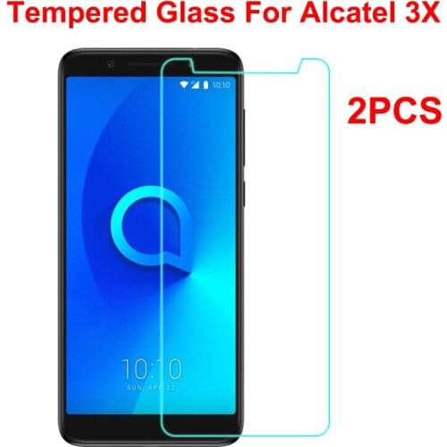 2PCS For Alcatel 3X Tempered Glass 9H 2.5D Premium Screen Protector Film For Alcatel 3X 5058A 5058I 5058J 5058T 5058Y IY 5.7inch