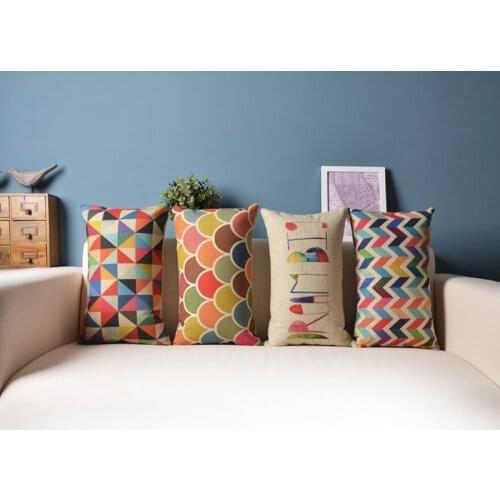 50cm*30cm Cushion Cover Decorative Throw Pillows Colorful Geometric Pillowcase Lumbar support Gift Cushions Home Rectangle Deco
